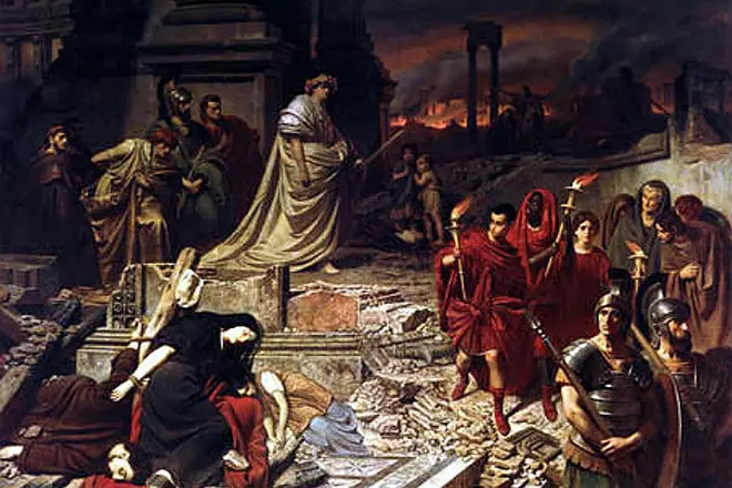 Nero gleda goreče Rim