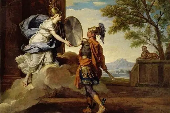 Афіна вручає Персею щит
