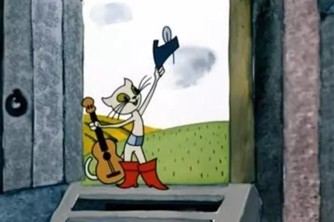 Cat in the boots in the cartoon
