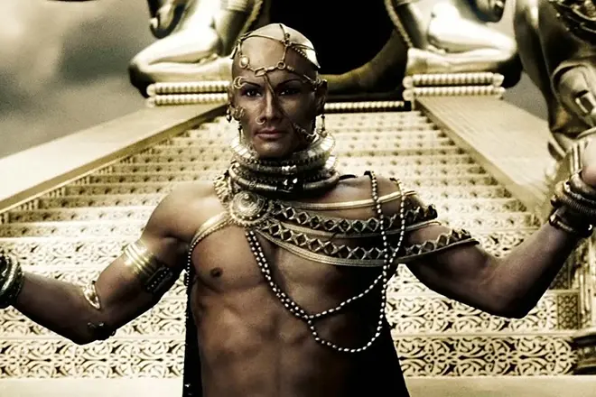 Folsleine Rodrigo Santoro yn 'e rol fan Xerxes yn' e film "300 Spartanen"