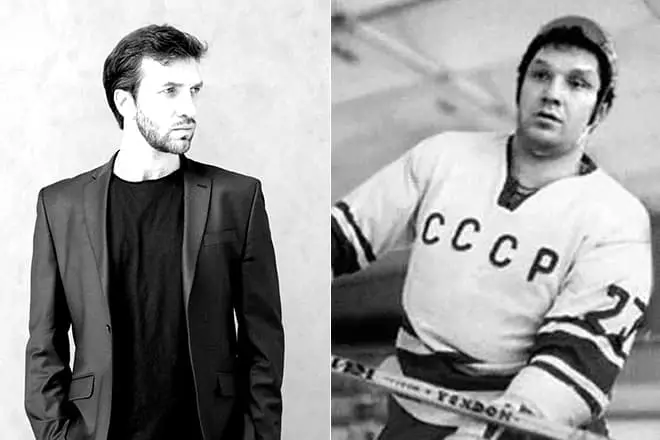 Full Alexander Ragulin og hans far - Hockeyspiller Alexander Ragulin