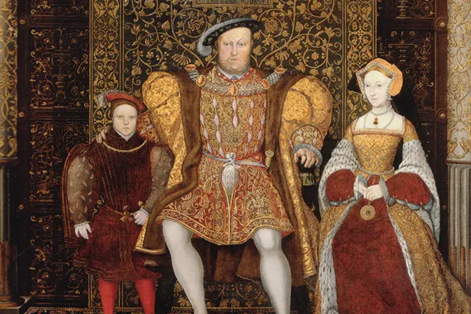 Heinrich VIII og Jane Seymour með son Edward VI