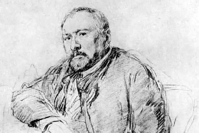 Sketch of portrait of Nicholas Leskov. Ilya Repin