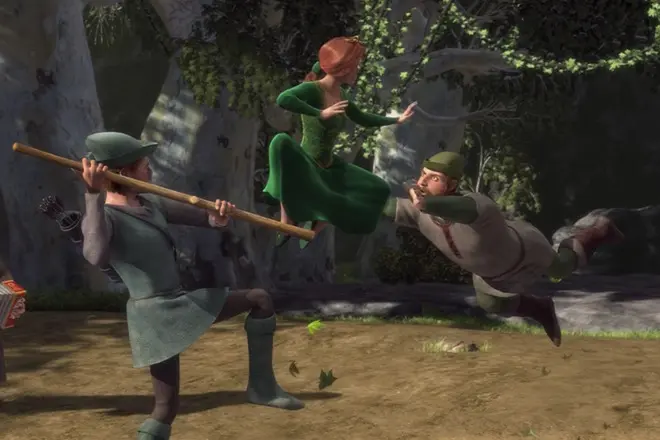 Fiona memegang dengan geng Robin Hood