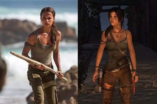 Alicia Vicander and Lara Croft