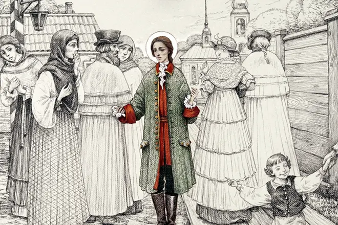 Ksenia Petersburg i en manns dress