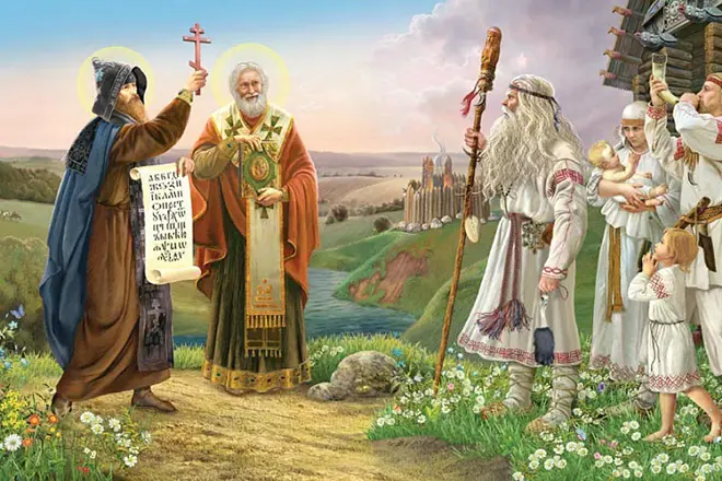 Cyril og Methodius hittast með Slavic People