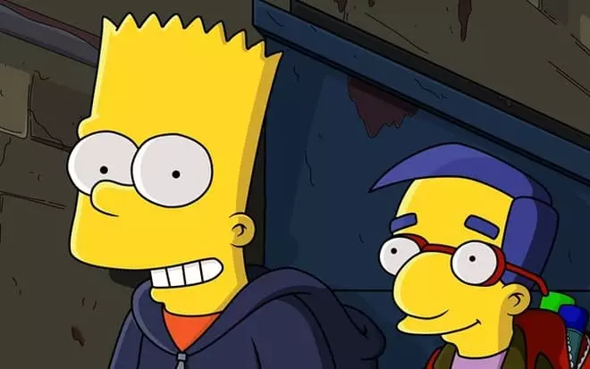 Bart Simpson og hans venn Milhouse
