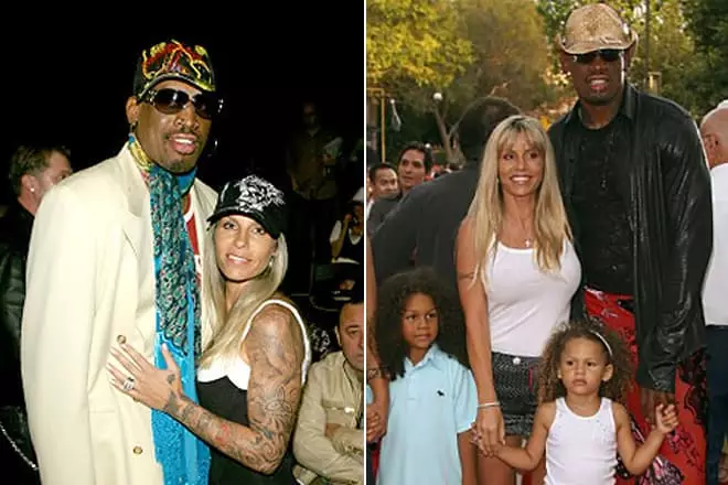 Dennis Rodman e Michel Moyer com crianças