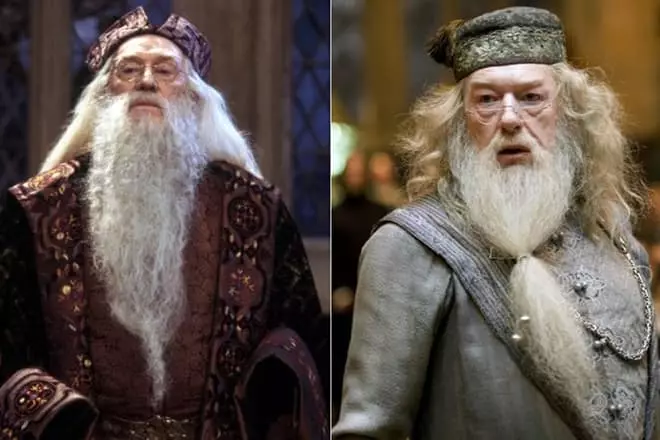 Richard Harris și Michael Gambon ca Dumbledore