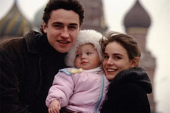 Sergey Grinkov dengan keluarga