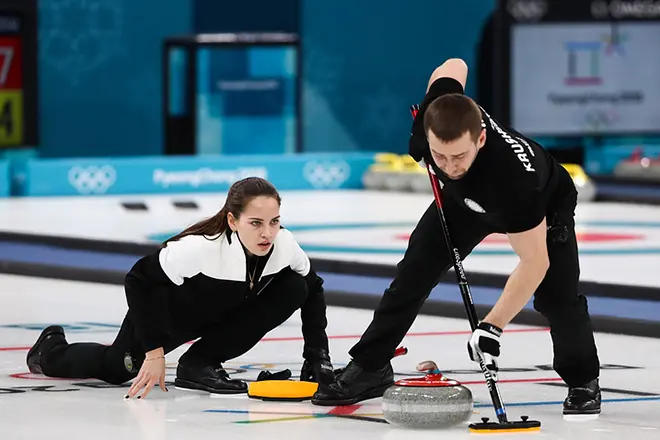 Anastasia Bryzhagova a Alexander Krcheelnitsky na olympijských hrách 2018