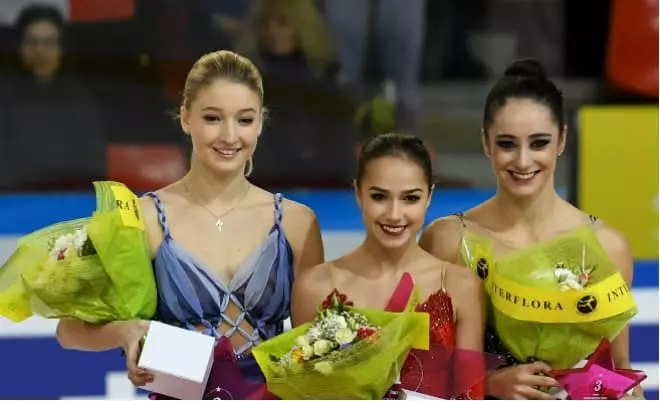 Maria Sotskova, Alina Zagitova en Keithlin Osmond