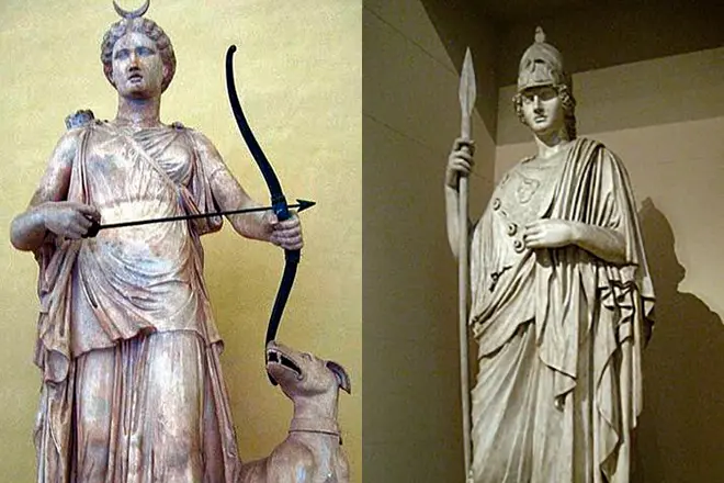 Artemis og Athena.