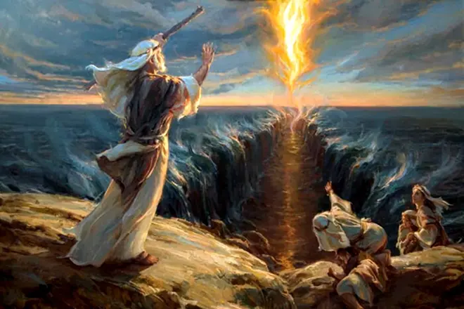 Моисей разпространява морето
