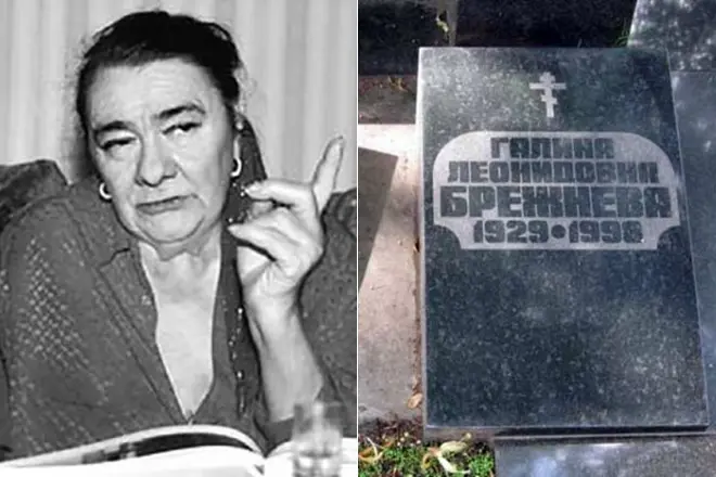 Galina Brezhnev în bătrânețe și mormântul ei