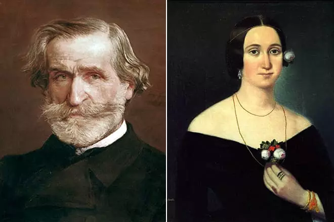 Giuseppe Verdi dan isteri kedua Juseppin Streptoni