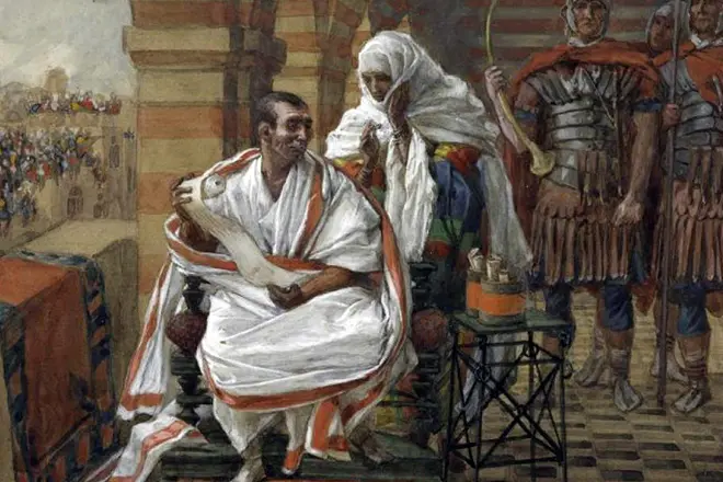 Pontio Pilato y su esposa Claudia.