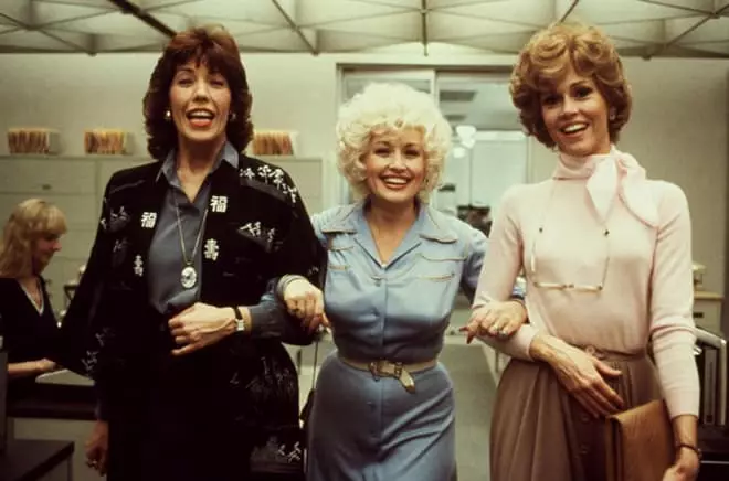 Jane Fonda，Dolly Parton和Lily Tomlin在电影中“从九到五”