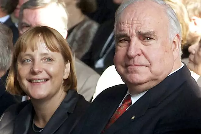Helmut Kohl en Angela Merkel