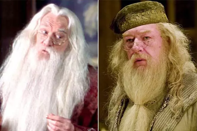 Richard Harris na Michael Gamon dị ka Dumbledore