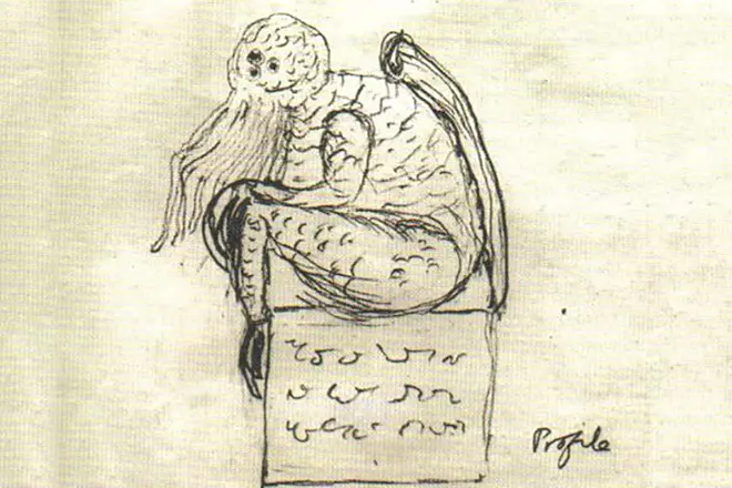 Sketch of Ctulhu Hand Howard Lovecraft