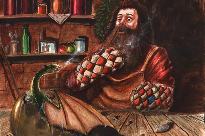 Hagrid con un dragón