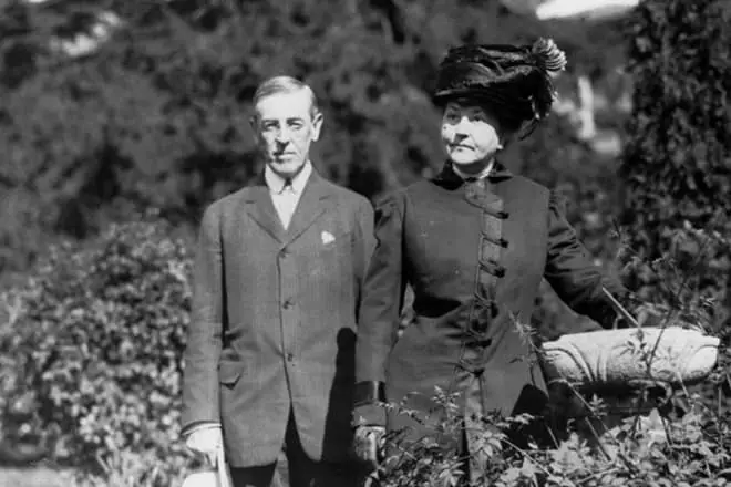 Woodrow Wilson gyda'r wraig gyntaf Ellen
