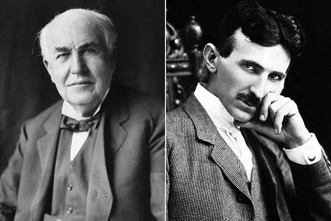 Thomas Edison en Nikola Tesla