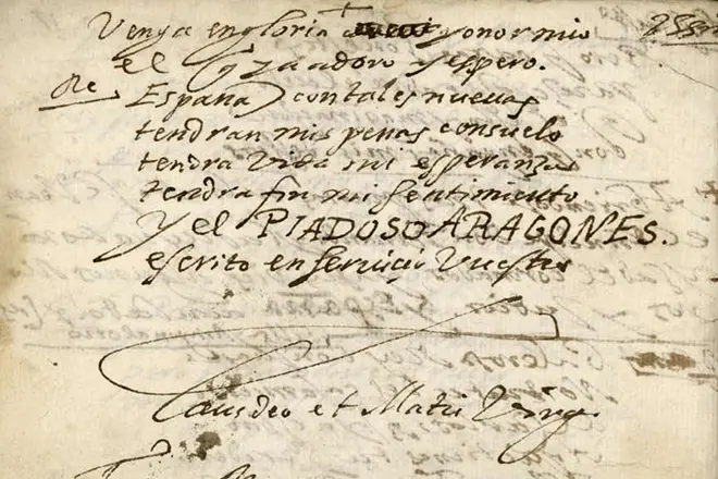 Γράφοντας το χέρι Lope de Vega