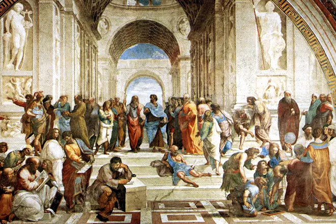 Antikke filosoffer på maleriet af Raphael