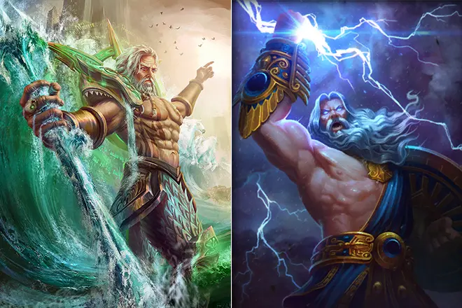 Poseidon și Zeus.