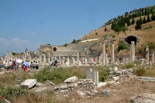 De ruïnes van Ephesus, de inheemse stad Heraclit