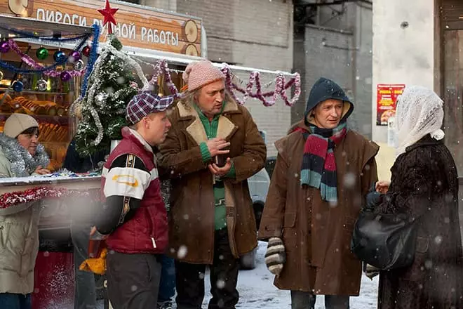 Gosh Kutsenko, Anton Bogdanov, Sergey Bezrukov på filmen av filmen Alexander Baranova