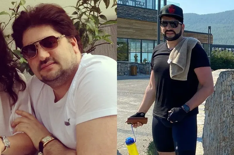 Yusif EyveZov antes e depois da perda de peso