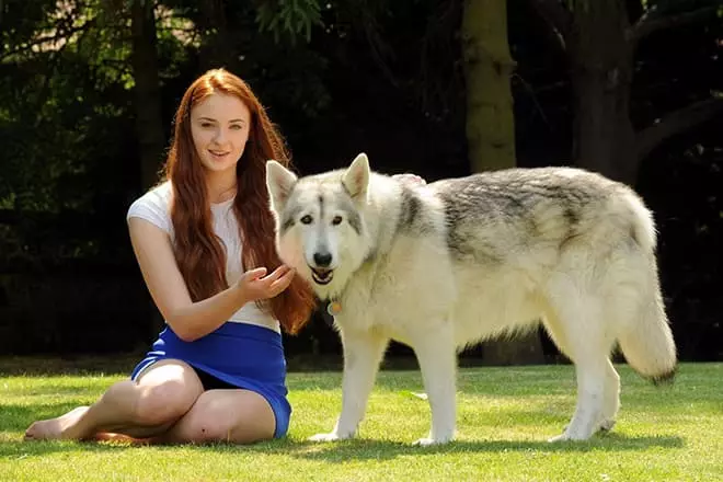 Actress Sophie Turner and Dog Zunni