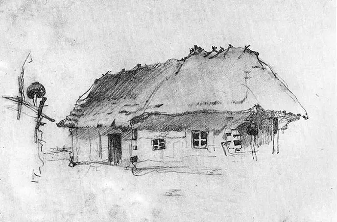 Casa Gregory Ivanovich i Katerina Yakimovna. Figura Taras Shevchenko