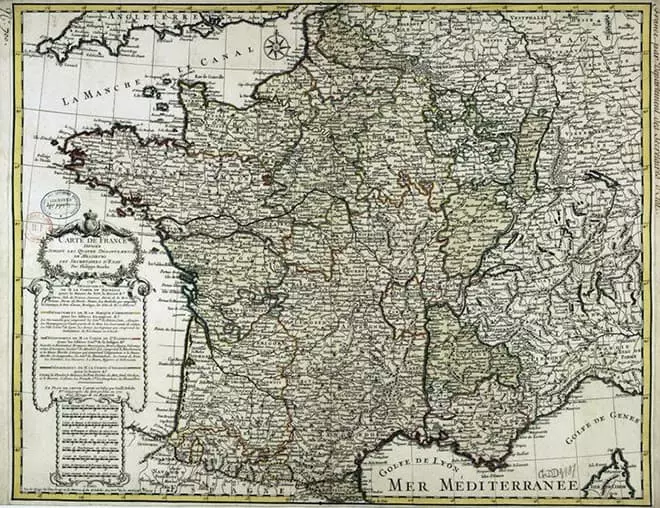 ルイ西部のフランスの地図