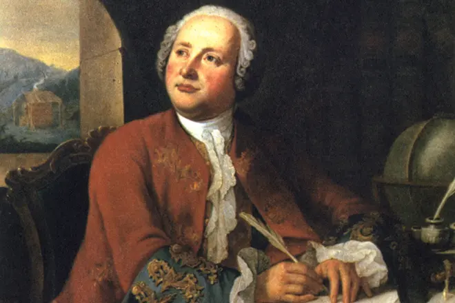 Porträtt av Mikhail Lomonosov