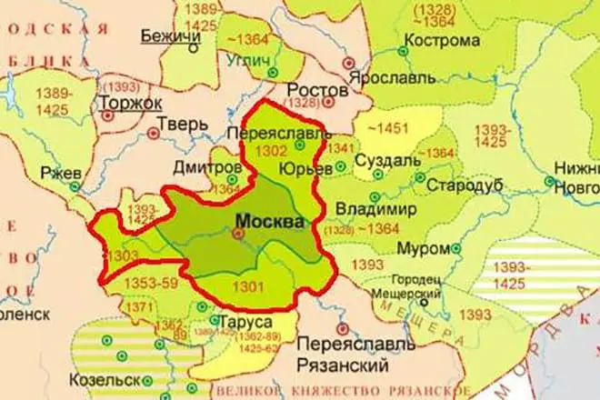 Карта на територията на Иван Калита