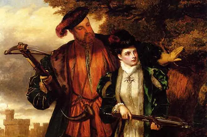 Anna Boleyn an Heinrich Viii op der Juegd