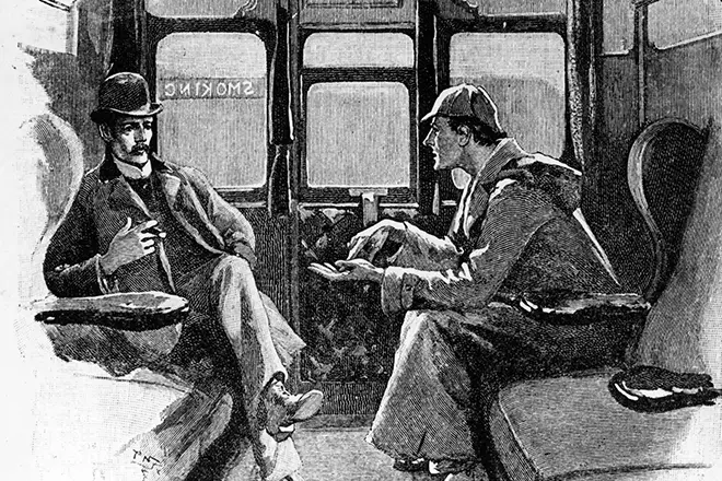 Ilustracija za knjigu Arthur Conan Doyle o Sherlock Holmesu