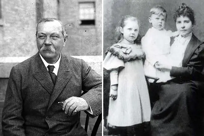 Arthur Conan Doyle și prima soție a lui Louise cu copii