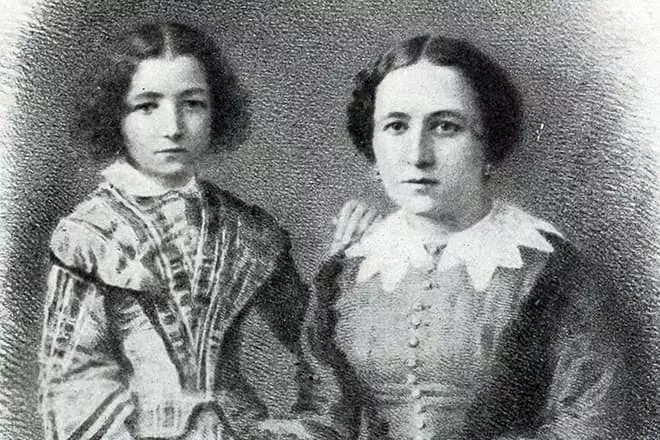 Sarah Bernard som barn med sin mor