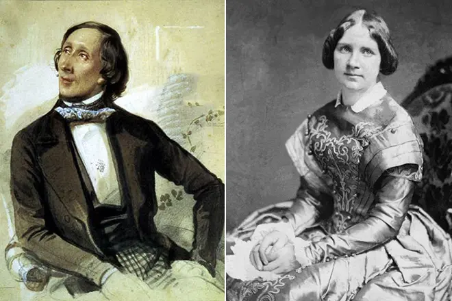 Hans Christian Andersen och kvinnlig Lind