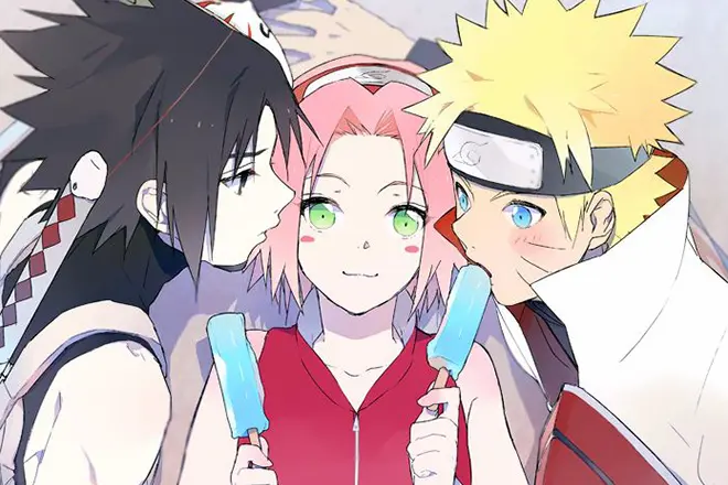 Sakura Haruno, Naruto Uzumaki og Sasque Tech
