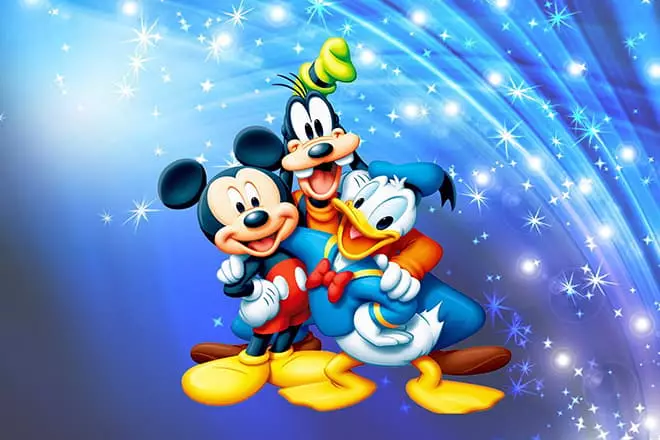 Mickey Mouse, gwaty an Donald Duck