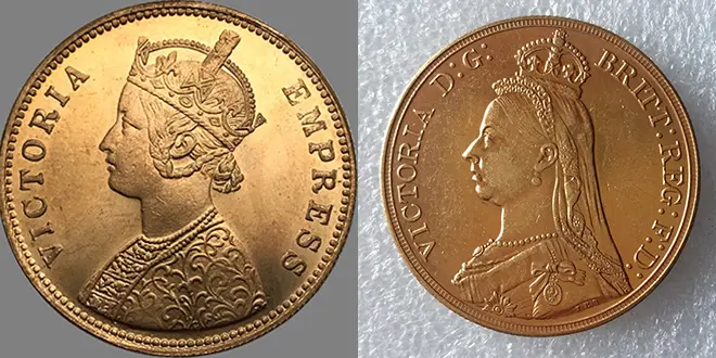 Drottning Victoria på mynt