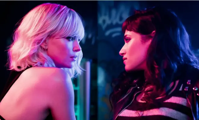 Sofia Buttell and Charlize Theron in the film