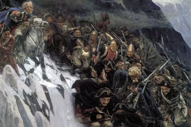 Alexander Suvorov Alp dağları vasitəsilə keçid